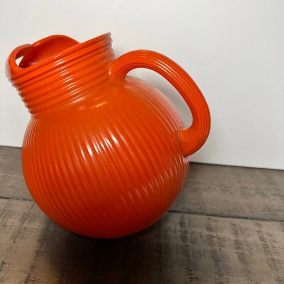 Vintage hazel atlas orange ribbed pitcher - Picture 2 of 8